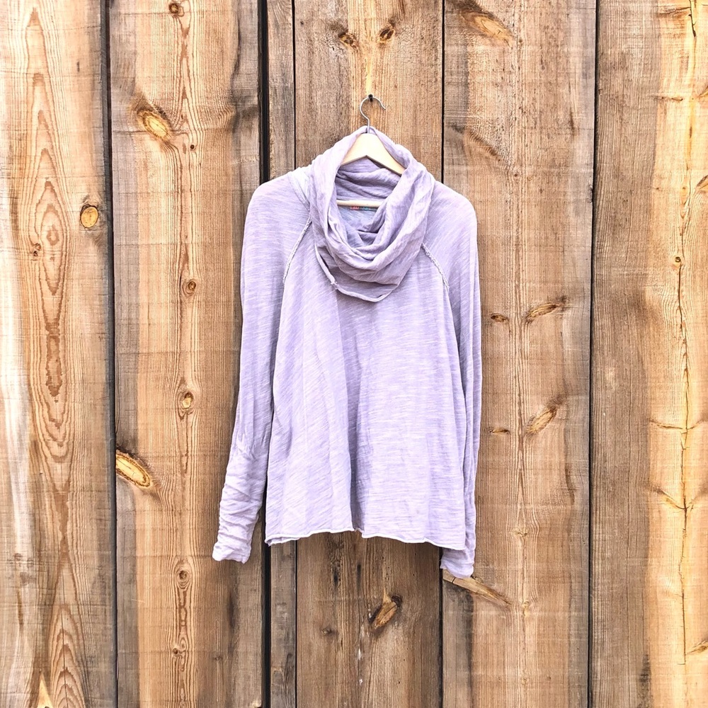 FP Beach Cowl Neck Sweater Top Lavender Sz S/M